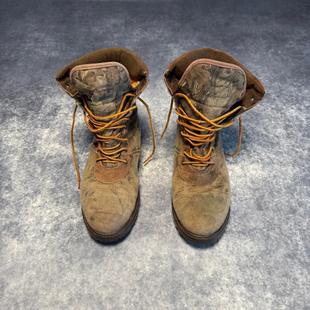 VTG Rocky 640 Gore-Tex Camo Hunting Boots Mens 9 EW USA Made Suede Cordura